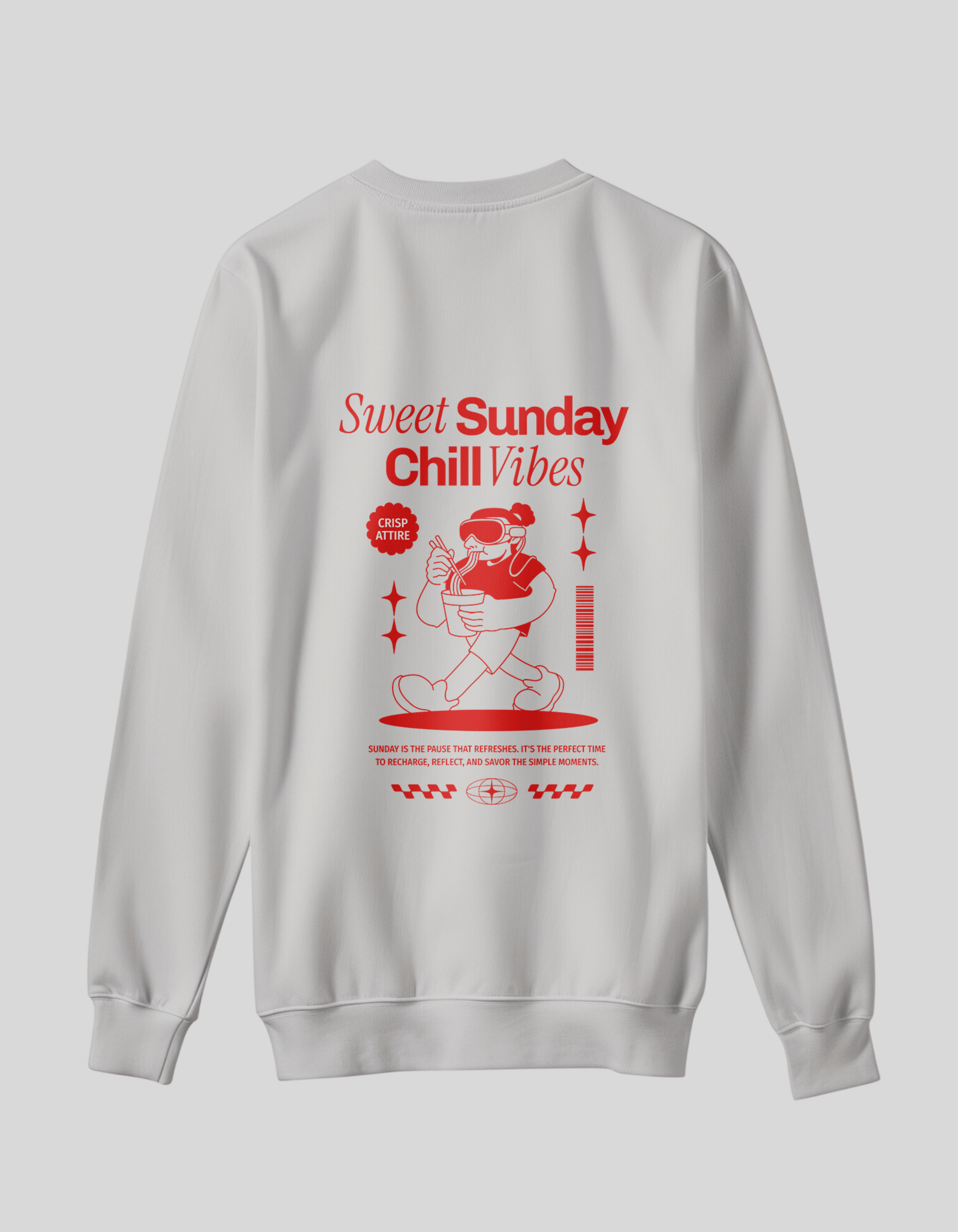 Sweet Sunday Chill Vibes -  White Sweatshirt