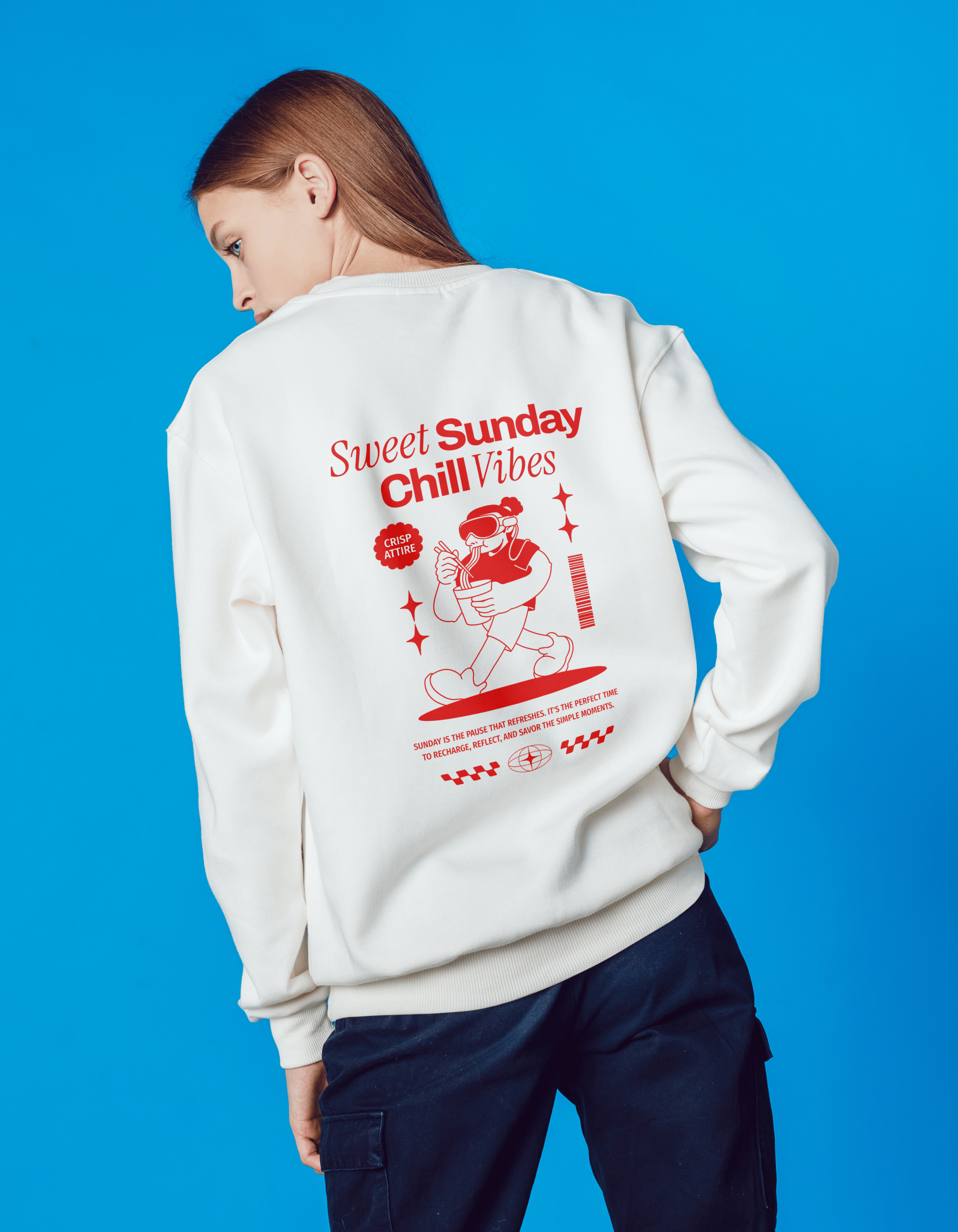 Sweet Sunday Chill Vibes -  White Sweatshirt